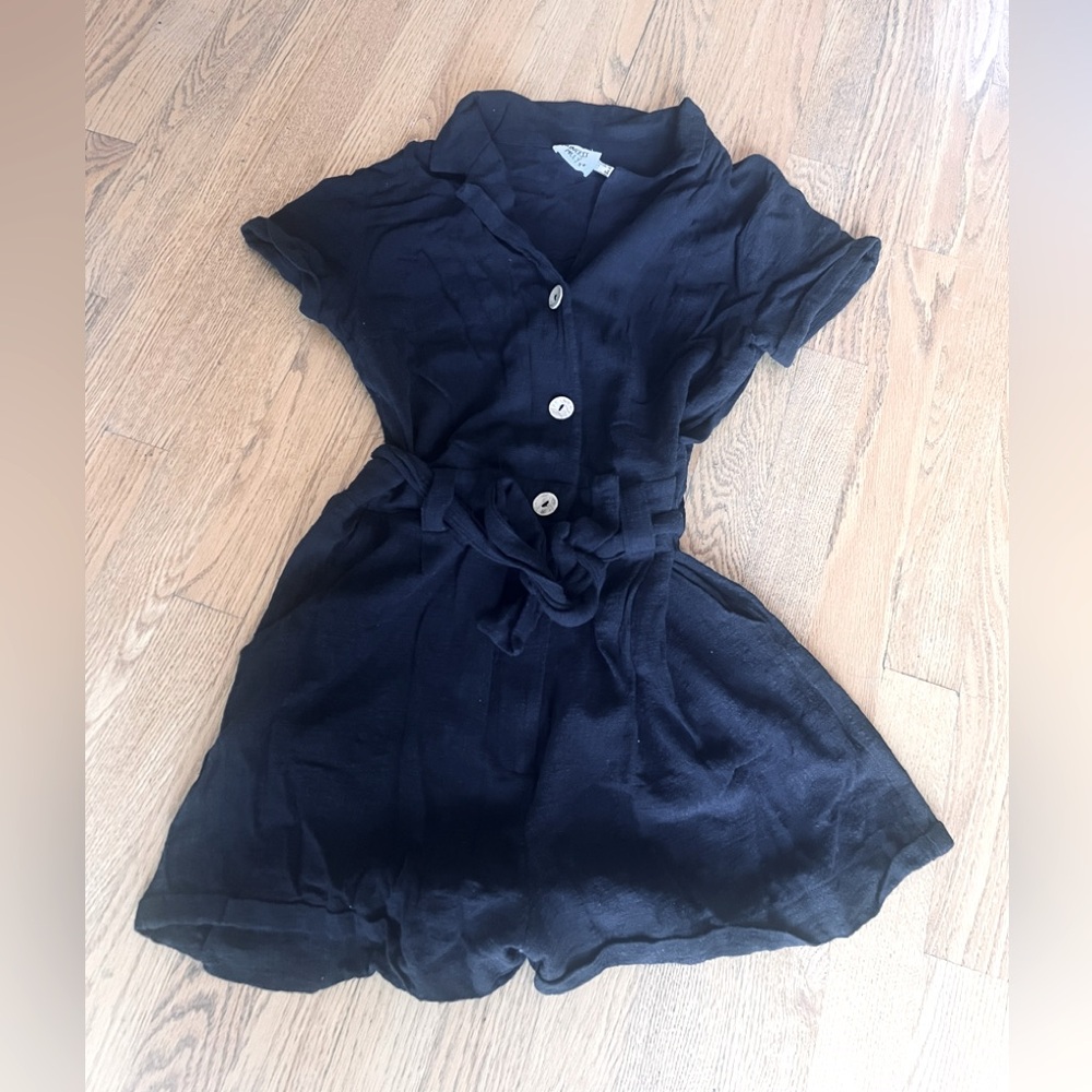 Princess Polly black linen romper